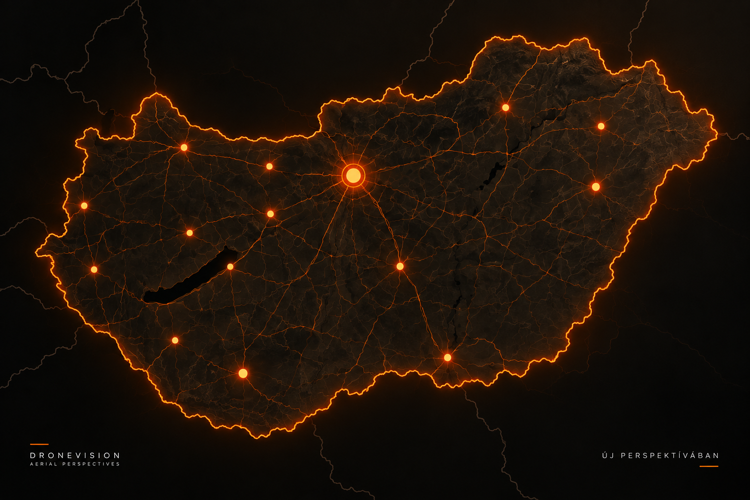 Map of Hungary showing the DroneVision service area